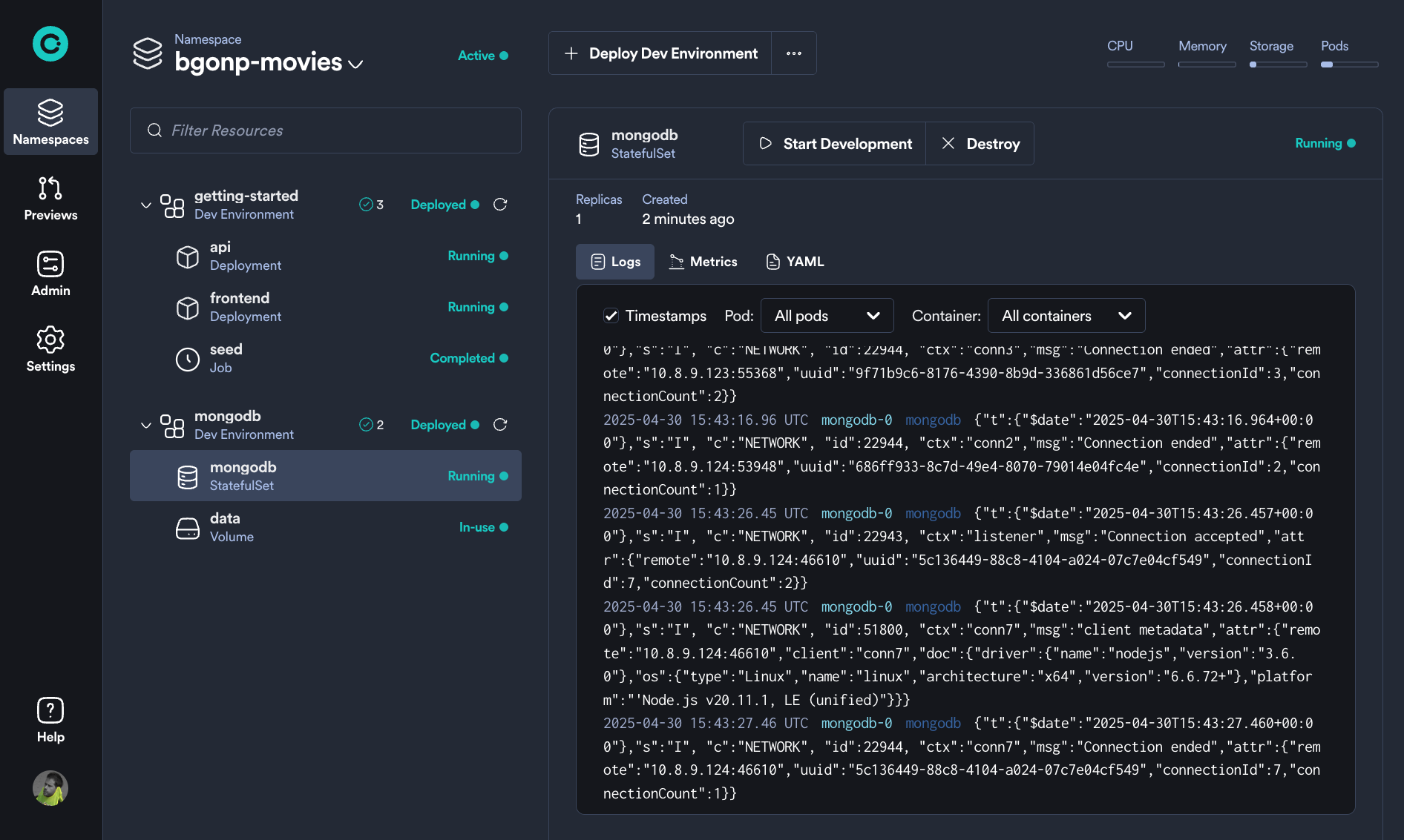 Movies Onboard MongoDB